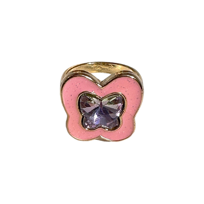 Pink Butterfly Chunky Ring