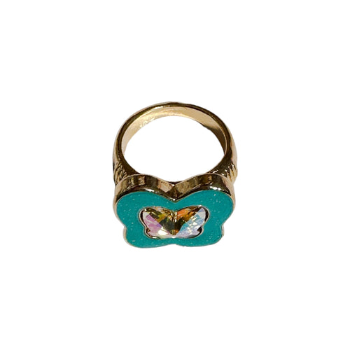 Teal Butterfly Chunky Ring