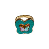 Teal Butterfly Chunky Ring