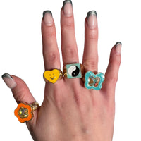 Teal Butterfly Chunky Ring