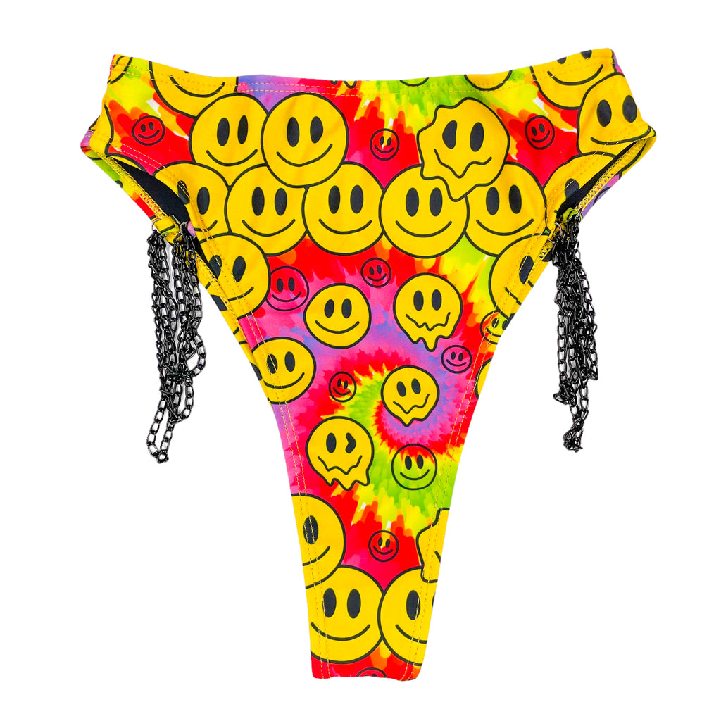 Drippy Smiley Faces Rave Boyshorts Crazy Underwear Briefs Women,  Psychedelic Tomboy Underwear, Trippy Rave Bottoms, EDM Festival Fashion 